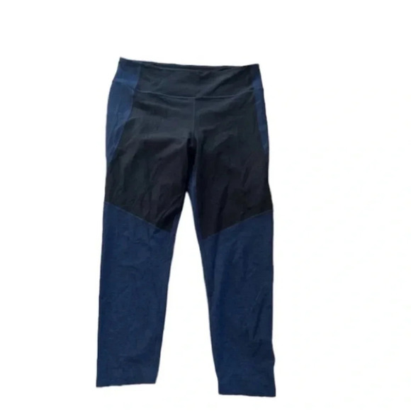 Outdoor Voices Two Tone Black and Navy Leggings Sz XL GUC - Picture 1 of 8